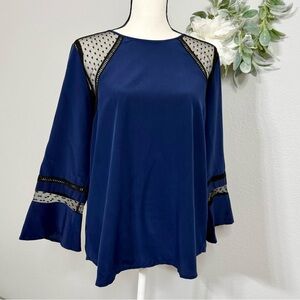 J.Crew 100% Silk Flutter Sleeve Top, Swiss Dot Lacey Blouse, Style E6253